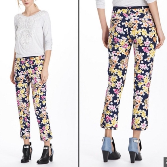 ANTHROPOLOGIE CARTONNIER Miniflora Charlie Ankle Trouser Pants—SZ. 4 - Picture 3 of 14